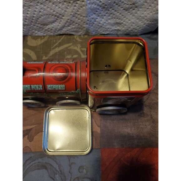 Christmas Express Train Locomotives Shaped Tins, Compart & Wheels Spin - RH#38 - Picture 6 of 14